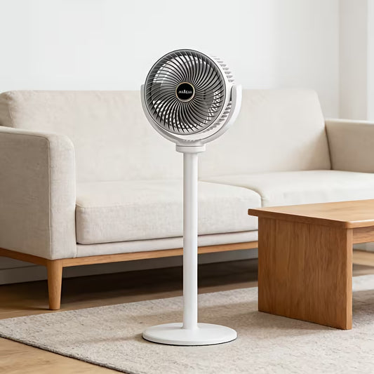Ventilateur 2-en-1 sur pied coloris gris/blanc – VentiloMax