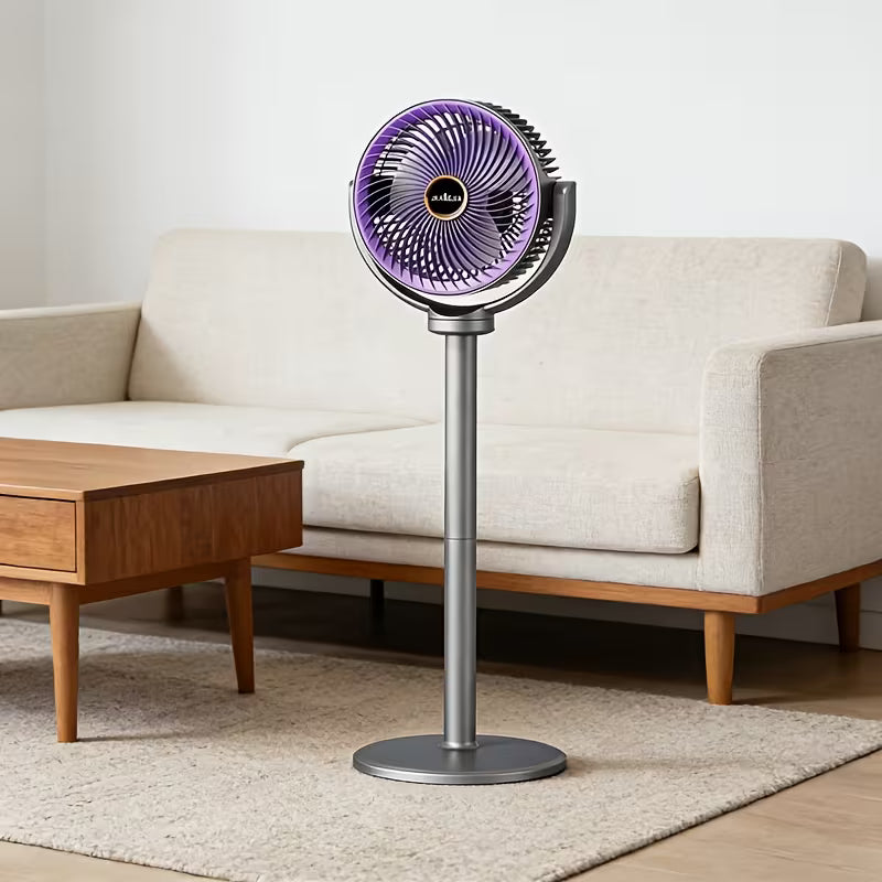 Ventilateur 2-en-1 sur pied coloris gris/violet – VentiloMax