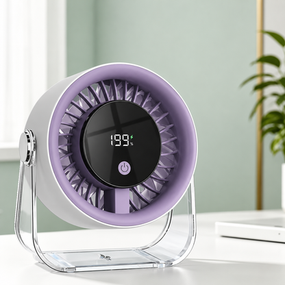 Ventilateur de Bureau Sans Fil | USB & Affichage Numérique