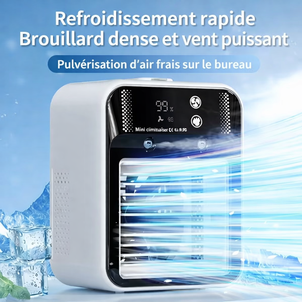 Mini Refroidisseur d'Air USB | Réservoir d'Eau & 1800mAh