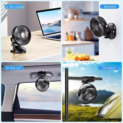 Mini Ventilateur USB à Pince – Silencieux & Portable
